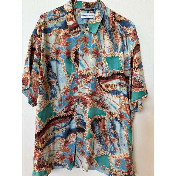 Jams World Shirt XXL Island Hawaiian Retro Japanese Rayon Boats Hula Girls - Picture 1 of 11